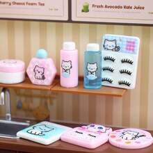 Bộ phụ kiện phòng tắm thu nhỏ tỷ lệ 1:12, bộ đồ dùng phòng tắm nhà nhỏ, hộp đựng trang sức thu nhỏ, bộ mỹ phẩm, đồ trang trí phòng tắm. - Nhiều màu - Xem 4