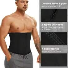 Black Back Support Waist Trimmer For Men, Waist Trainer For Fitness, Slimming Waist Shaper - Black - View 3