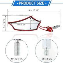 1 Set Motorcycle Rearview Mirror - Handlebar End Side Mirror Mount, Universal Adjustable, Aluminum Alloy Plastic, Red, M10 M8, Prismatic Shape (Suitable For Motorcycles) - Black - View 8