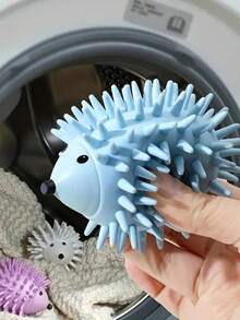 Reusable Hedgehog Shaped Laundry Ball, Reusable Fabric Defuzzer, Silicone Hedgehog Anti-Pilling Ball, Washing Machine & Dryer Anti-Wrinkle Plastic Accessories - Multicolor - View 1