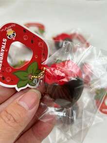 Cute Chocolate Dip Strawberry Slow Rebound Squeeze Toy, Stress Relief Squishy - Multicolor - View 5