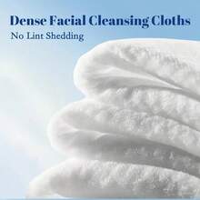 50 Counts Cleaning Towels, Disposable Face Towels, Biodegra Dable Makeup Remover Wipes,Super Extra Soft, Thick, Absorbent, Pearl Texture Facial Cleansing Cloths, Dual Textured & Smooth Sides - 50PCS - 查看 5