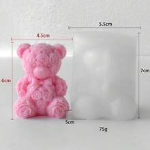 Rose Bear Candle Silicone Mold DIY Valentine's Day Handmade Fragrance Diffuser Stone Grinding Tool - White - View 5
