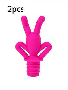 1/2pcs Creative Inverted Silicone Human Shaped Wine/Champagne Bottle Stopper | Leak-Proof Sealing Device Can Be Inverted Without Leakage, Suitable For Restaurants, Homes, Universal Bottle Caps, Interesting Kitchen Decor - Multicolor - View 16