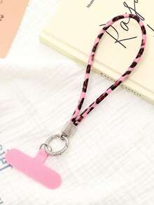 1pc Fashionable Elegant PU Leather Leopard Print Phone Lanyard, Unique Single Buckle Crossbody Chain, Anti-Lost Phone Strap - Multicolor - View 4