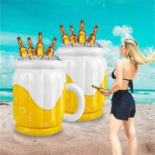 Thùng làm mát bia bơm hơi cỡ cực lớn, cốc bia, đồ uống giải khát cỡ lớn cho lễ hội Oktoberfest, thùng làm mát đồ uống nổi trên mặt nước, xô đá, thích hợp cho các buổi tụ họp ngoài trời, tiệc nướng, tiệc bể bơi mùa hè, trang trí tiệc. - Màu vàng - Xem 7