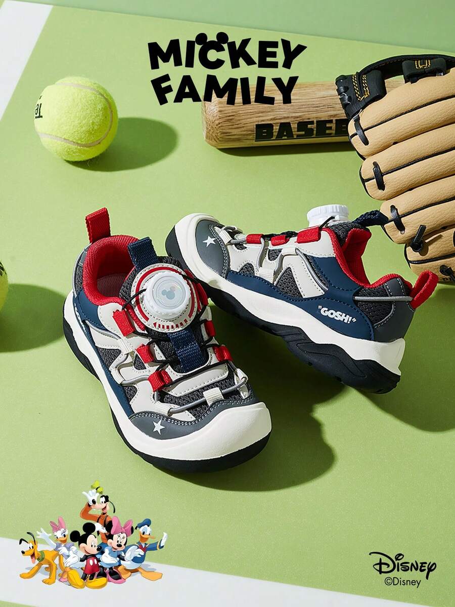 Disney 1 双米奇联名儿童运动鞋，适合日常穿着、节日、运动、户外活动，舒适、防滑、透气（男童运动鞋、男童滑板鞋、儿童运动鞋、女童运动鞋、女童滑板鞋） - 灰色 - 查看 1