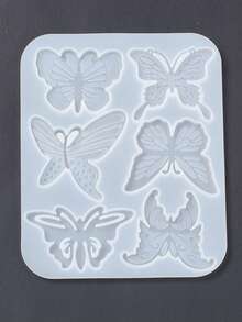 1Pc Butterfly DIY Pendant Silicone Molds, Resin Casting Molds, For UV Resin, Epoxy Resin Jewelry Makings, 116x95x4mm - White - View 6