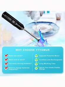 高级树脂搅拌器，手持式电池供电环氧树脂搅拌器，缓解手腕疲劳，环氧树脂搅拌棒，树脂搅拌器，树脂模具，硅胶树脂模具搅拌器，DIY工艺品（包含1根搅拌棒+1把双头螺丝刀）。它也可以用作电动螺丝刀。 - 彩色 - 查看 5