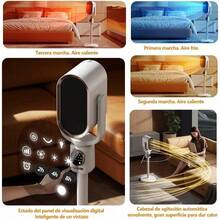 PTC,calefactor,calefactor electrico,Calentador de Cerámica Eléctrico Portátil Ultra Rápido y Silencioso con Termostato Ajustable y Temporizador Calefactor Personal Heater (1200W) (blance) - por defecto - Ver 5