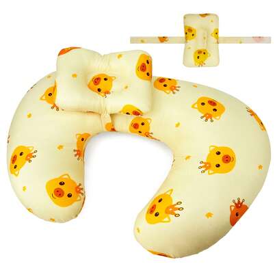 Gối cho con bú hình chữ U 3D tiện dụng – Hỗ trợ cho các bà mẹ cho con bú với vỏ bọc polyester có thể tháo rời – Có thể giặt máy, di động và có thể nén lại. Đệm đỡ eo và cổ