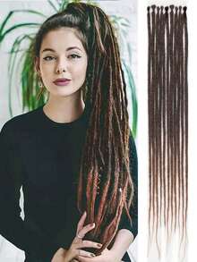 10pcs Synthetic Dreamy Braiding Hair Extensions, Ombre Dreadlock Braids, 24 Inch, Reggae Style Crochet Braids - Multicolor - View 15