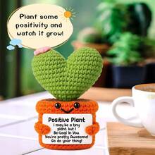 4pcs/Set Handmade Crochet Desktop Decor Ornaments, Cute Potted Plant Dolls, Great Birthday Gift For Best Friends, Sisters, Moms, Grandmas, Coworkers, Family, Keychain, Positive Emotion Support, Christmas, Valentine's Day, Thanksgiving, Room Decor, Plush Toys - Multicolor - View 12