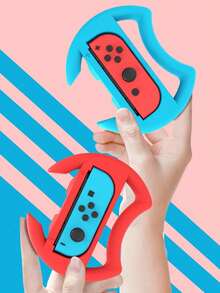 2个Switch OLED方向盘，Switch Joy-Con控制器赛车游戏握把配件 - 彩色 - 查看 2