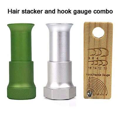 Aventik Hair Stacker Herramientas para atar moscas y herramienta de medida de calibre de tamaño de gancho de madera hecha en EE.UU.Herramientas para atar moscas