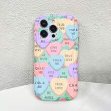 Corazones en colores pastel y mensajes. Esta elegante funda es compatible con Samsung, Apple, VIVO, OPPO, , Transsion, ,  y Honor. Fabricada en silicona TPU, ofrece protección contra golpes y caídas, además de una sensación superior. Es el regalo ideal para familiares, amigos y seres queridos, y la opción perfecta para San Valentín y Año Nuevo. - transparente - Ver 2