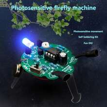 Movimiento fotosensible electrónico Firefly, piezas de bricolaje para principiantes, aprender a soldar, Kit divertido, regalo hecho a mano apto para experimentos de estudiantes - Verde - Ver 8