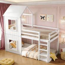 Kids Bed Frames, Headboards & Footboards - White + Pine + 90cm*200cm - View 1