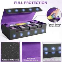 Jaffzora Card Deck Box For MTG Commander, Large 6 In 1 Card Storage Display Case With 5PCS TCG Deck Boxes &Amp; Dice Tray, Holds 2400+ Unsleeved Trading Cards (Black&Amp;Purple Set) - ColorE - 查看 6