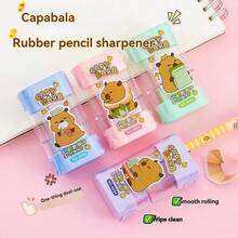 1pc/Capybara Elementary School Pencil Roller, Hand Cranked Automatic Lead Sharpener, Children's Learning Supplies Sharpener - Kapibala Pencil Sharpener - View 2