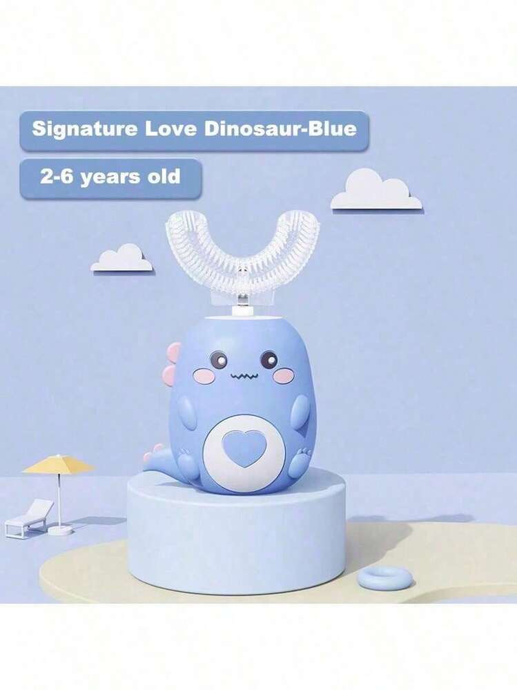 1 قطعة - فرشاة أسنان كهربائية على شكل حرف U للأطفال (مع رأس فرشاة واحد)، فرشاة أسنان موجية للأطفال (3 أوضاع)، ديناصور كرتوني تنظيف 360 درجة تصميم مقاوم للماء IPX7، مناسب كهدية عيد ميلاد للأولاد والبنات - متعدد الألوان - مشاهدة 11