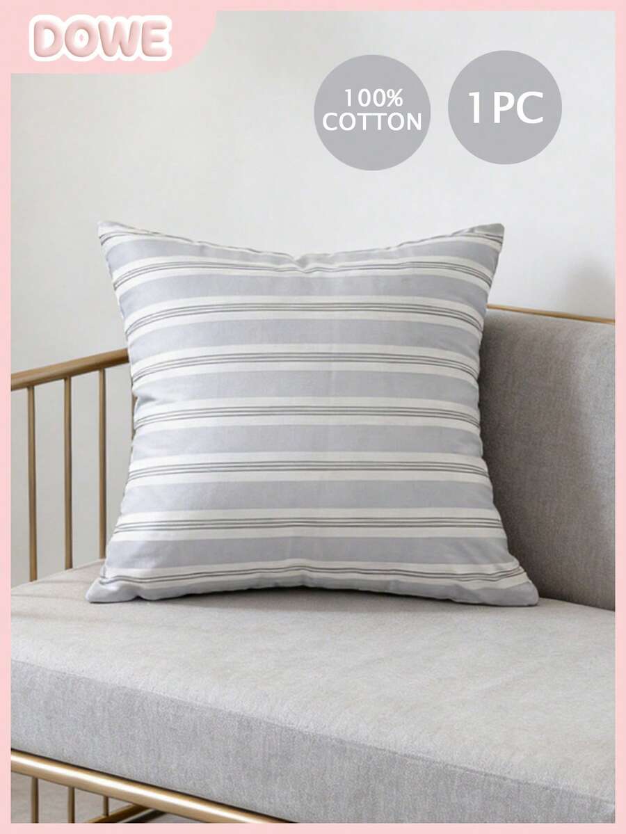 1 件装 100% 纯棉装饰抱枕套，隐形拉链设计，适用于客厅、餐厅和卧室装饰，亚麻质感，简约风格 - 彩色 - 查看 1