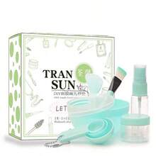 9pcs DIY Face Mask Bowl & Brush Set, Including Mixing Bowl, Brush, Compressed Mask Paper, Measuring Spoon, With Silicone Brush - Multicolor - View 7