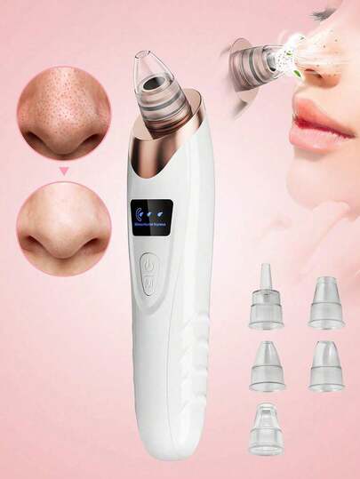 2025最新款面部毛孔清洁器，黑头去除毛孔吸尘器，3种吸力模式，5个吸头，USB充电面部清洁套装 - 电动面部清洁工具，母亲节生日礼物，圣诞节礼物