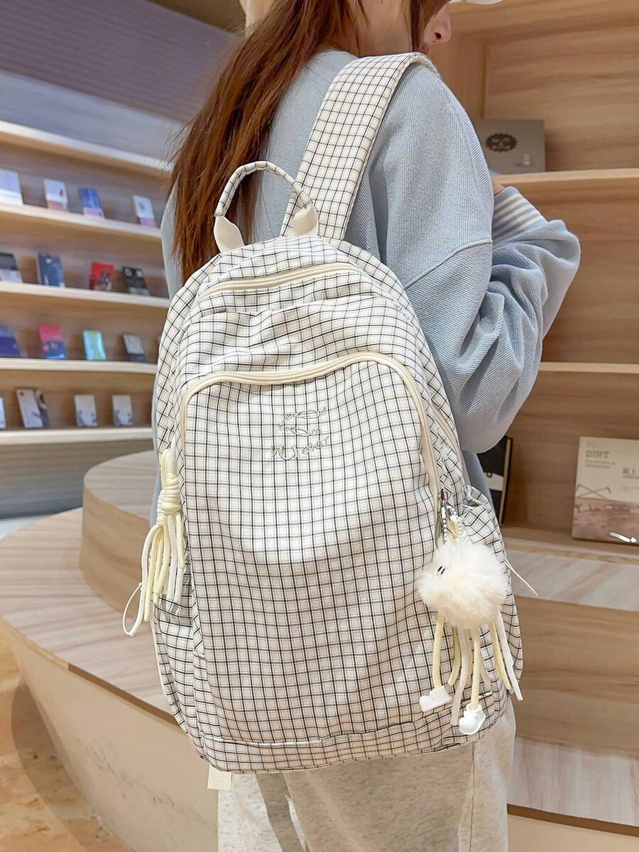 2026 New Lightweight Nylon Backpack With Large Capacity, Fashionable Design Suitable For Middle School & High School Girls