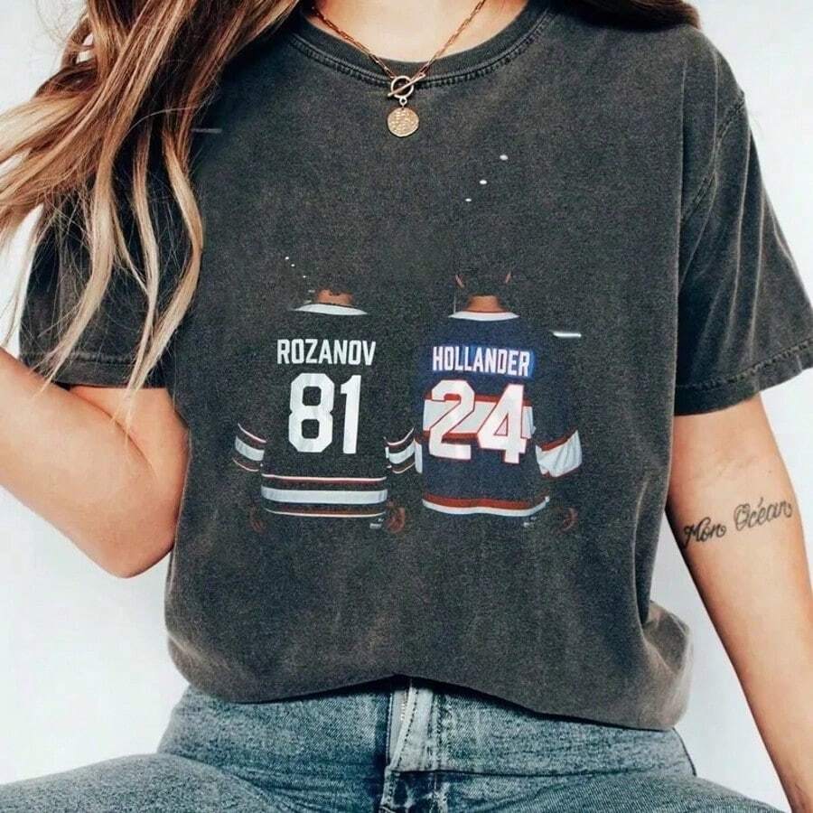 Hollanov Shirt Williams Connor Storrie Shirt Heated Rivalry Inspired Shirt Ilya Rozanov Shane Hollander Shirt - 黑色 - 查看 1