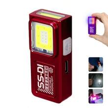 1PC Mini COB LED Flashlight USB C Rechargeable Powerful Work Light With Clip Magnet Waterproof EDC Camping Walking Pocket Lamp - Multicolor - View 11