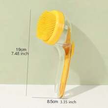 1pc Pet Bathing Brush, Cat Grooming Brush, Dog Bathing Tool With Long Handle, Easy Bathing - Multicolor - View 9
