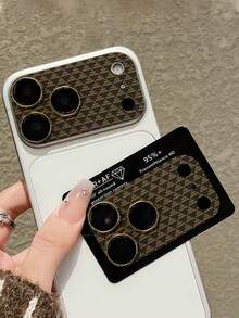 1pc Carbon Fiber 3D Integrated Lens Protector Film Compatible With IPhone 17 Pro/17 Pro Max, AR Anti-Glare, Scratch-Resistant - Brown - View 9
