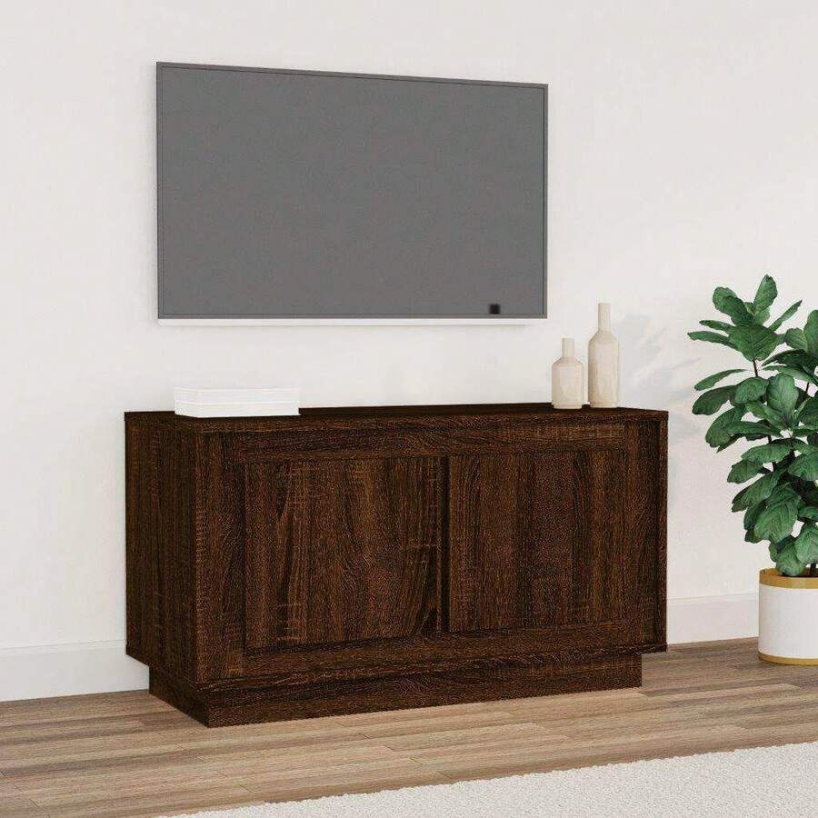 vidaXL TV Cabinet Brown Oak Look 80x35x45 Cm Wood-Based Material - 黃色 - 查看 1