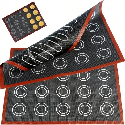Silicone Baking Mats 12.0x16.0inch | Non-Stick, Heat-Resistant, Breathable, Multipurpose For Macaron, Muffin, Cookie |Suitable For Various Holidays,Double Side Design