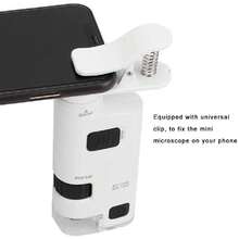 Microscopio Lupa 80-120X Zoom Ajustable con LED Lupa para Teléfono Celular Abrazadera para Joyas Biológicas Monedas Sellos Antigüedades Detección de Piezas de Precisión,41156162 - A - Ver 2