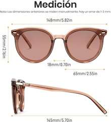 Cyxus Lentes de Sol para Mujeres, Lentes Polarizados Mujeres Lente Retro Protección UV para Conducir, Viajar, Compras - 01-Montura Marrón Lente Marrón 1945 - Ver 6