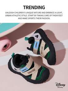 Disney 1 Pair  Collaboration Children's Sneakers, Suitable For Daily Wear, Festivals, Sports, Outdoor Activities, Comfortable, Non-Slip, Breathable (Boys' Sneakers, Boys' Skate Shoes, Children's Sneakers, Girls' Sneakers, Girls' Skate Shoes) - Black - View 2