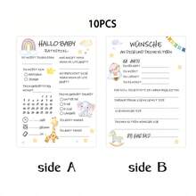 10/20/30pcs Gender Reveal Baby Shower Guessing Game Cards, Baby Shower Party Supplies - Apricot - View 8
