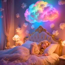 OBOVAY 1pc 200cm/400cm Smart Cloud Lamp, DIY Thunder Cloud LED Light (Single), Rhythm Music Night Light, USB Powered Wall-Mounted Giant Cloud Lamp - Made Of ABS Resin, Dimmable - Colorful Atmosphere Night Light, Ideal For Gaming Room And Party (Light Source Included) - Popular Christmas Gift, Suitable For Office, Bedroom, Gaming Room, Hotel, Party And Restaurant Holiday Decoration - Multicolor - View 4