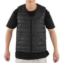 Chaleco calefactable inteligente con cuello en V y calefacción eléctrica (negro): temperatura constante, transpirable y cálido. - Negro - Ver 2