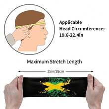 Jamaica Flag Jamaican Sports Headband,Breathable Sport Yoga Workout Turban Sweatbands For Women Men Hair Accessories - 牙買加-6 - 查看 6