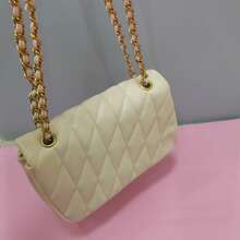 New Classic Fragrant Chain Shoulder Crossbody Bag - trắng - Xem 5