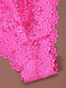 1件装女士性感蕾丝内衣内裤 - 玫紅色 - 查看 6