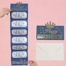 1pc Creative DIY Foldable Red Envelope (With Envelope Bag), Birthday Theme, Ceremonial Surprise Cash Envelope, With Envelope, DIY Creative Foldable Gift Red Envelope, Unisex - Multicolor - View 13