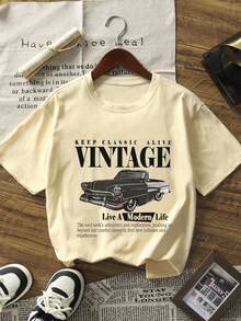 3件套男童汽车印花短袖T恤，青少年学生服装，适合男童夏季穿着 - 彩色 - 查看 2