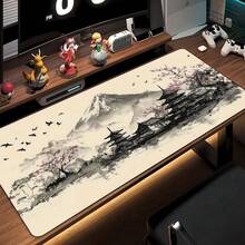 1件装水墨樱花宝塔风景大号鼠标垫桌面垫电脑配件游戏垫办公地毯鼠标垫 - 多色 - 查看 14