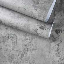 Thick, Removable Vinyl Contact Paper-Peel & Stick Vintage Cement Gray Wallpaper For Living Room, Kitchen, Bedroom, Dorm Decor & Furniture Makeover - 1PC - View 28