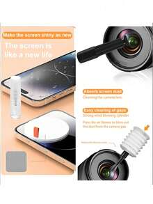 20-In-1 Cleaning Kit, Multi-Functional Electronic Device Cleaning Set, Keyboard Cleaning Brush, Headphone Cleaning Kit, Laptop, Earbuds, Camera, Phone Cleaning Multi-Tool (Black) - Black - View 5