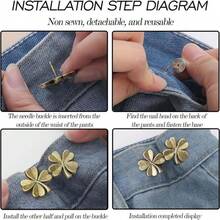 4-Leaf Clover Detachable Buckle Waist Cincher, Adjustable Waist Reducer For Jeans Without Sewing - Multicolor - View 11